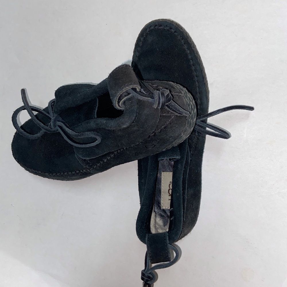 UGG S/N 1094814 Woodlyn Black Suede Loafers with Shearling Lining Size 7USA - Picture 9 of 14